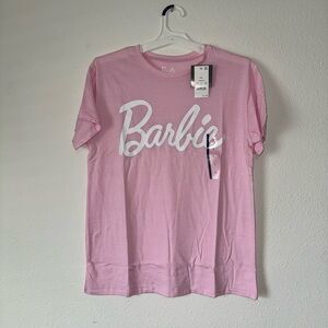 Brand New W Tags Chic Barbie Pink Tee with White Logo size L